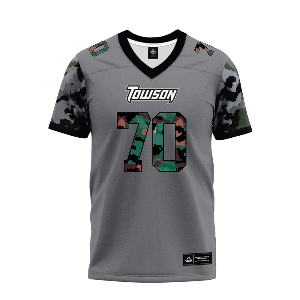 Towson - NCAA Football : TKhi Alexander - Dark Grey Premium Football Jersey-0