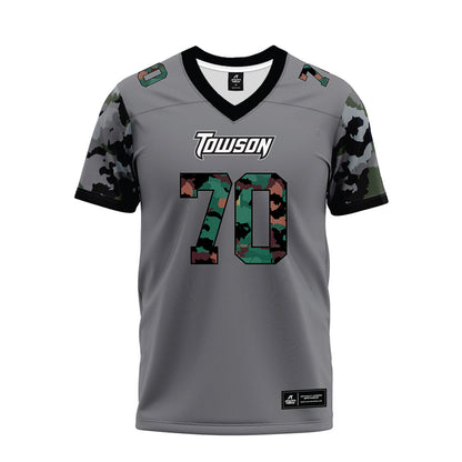 Towson - NCAA Football : TKhi Alexander - Dark Grey Premium Football Jersey-0