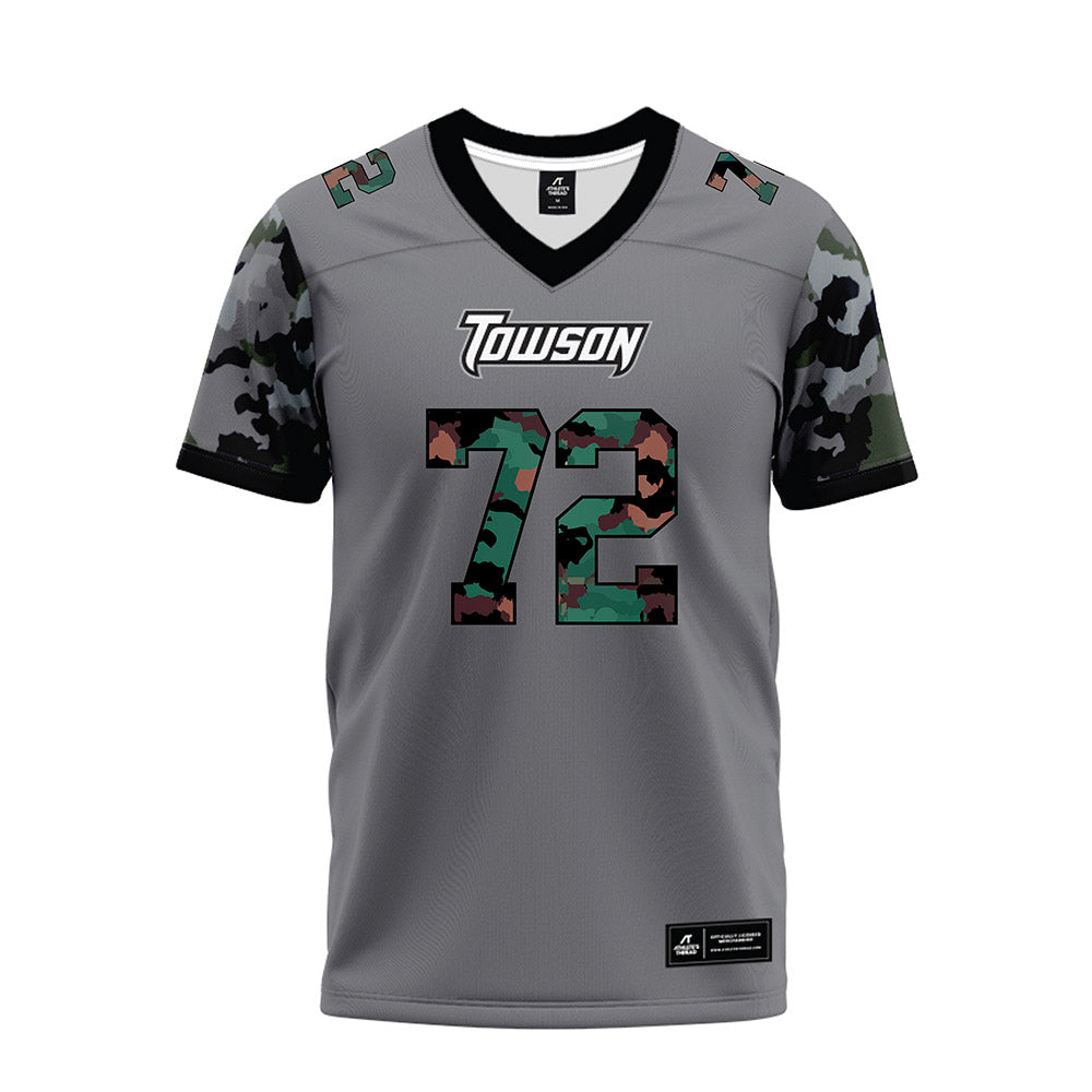 Towson - NCAA Football : Aidan Johnson - Dark Grey Premium Football Jersey-0