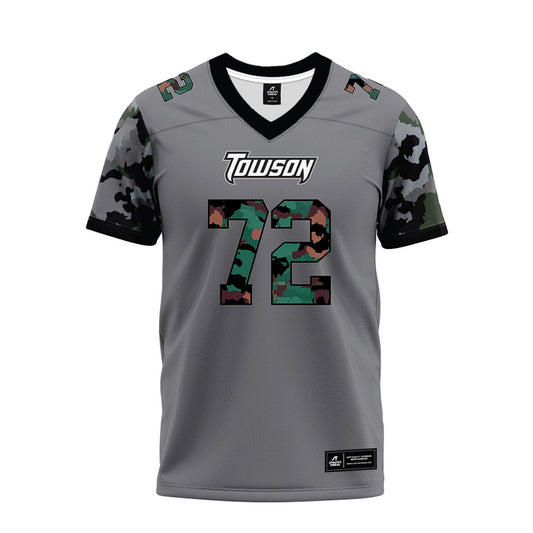 Towson - NCAA Football : Aidan Johnson - Dark Grey Premium Football Jersey-0