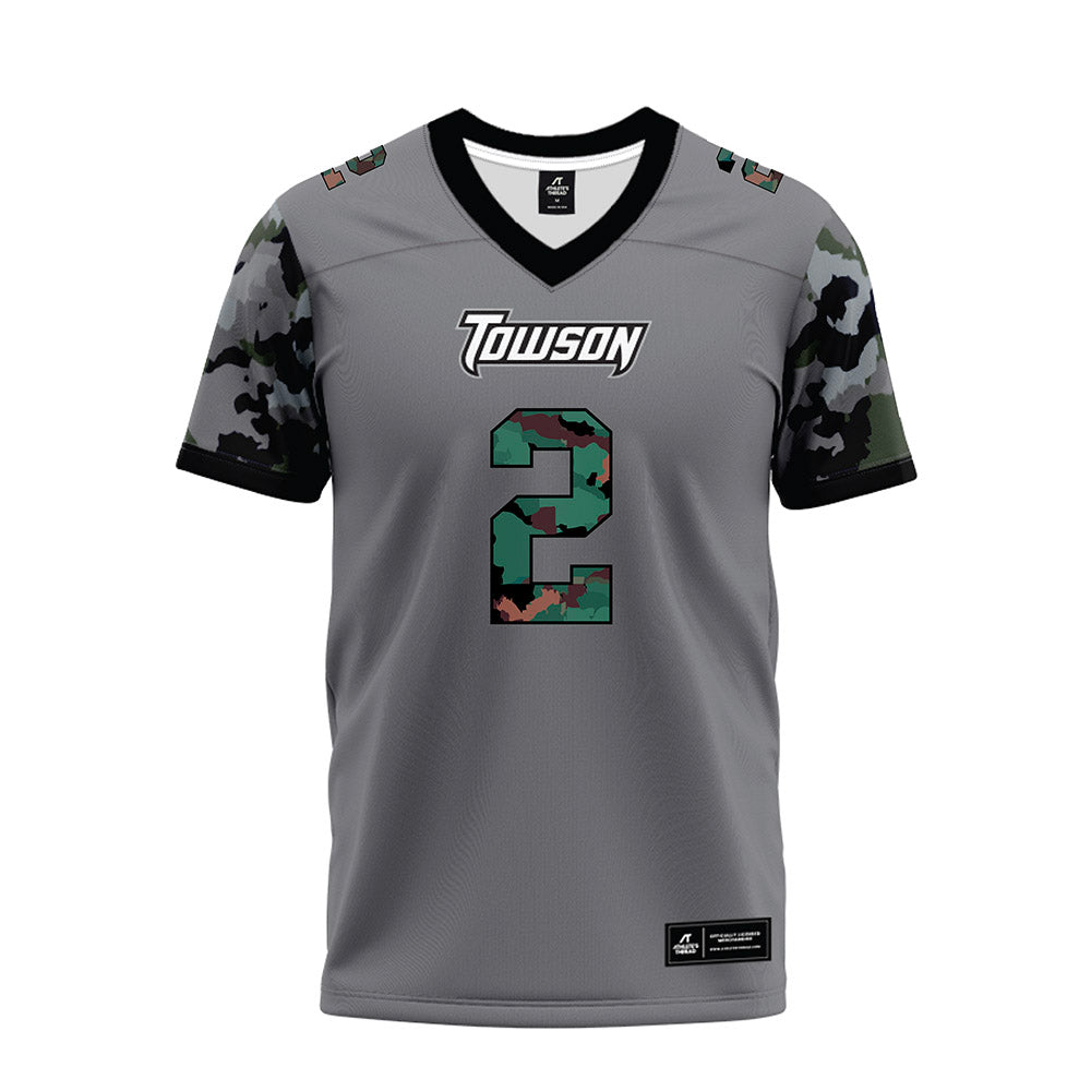 Towson - NCAA Football : Kaden White - Dark Grey Premium Football Jersey-0
