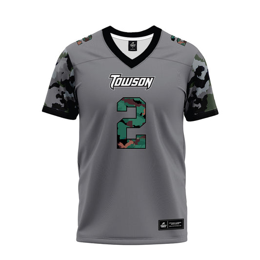 Towson - NCAA Football : Kaden White - Dark Grey Premium Football Jersey-0