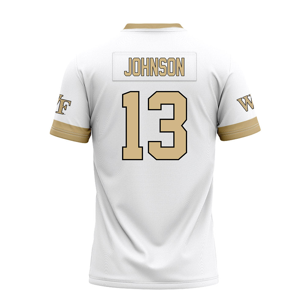 Wake Forest - NCAA Football : Billy Johnson - White Premium Football Jersey-1