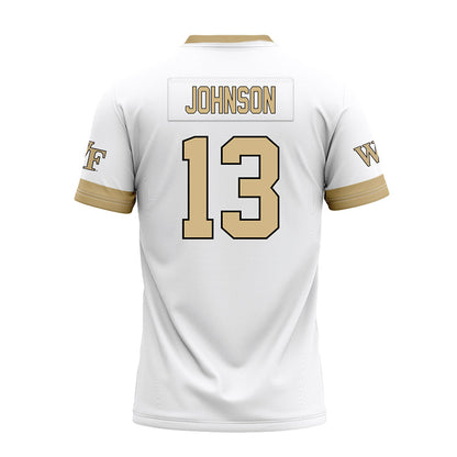 Wake Forest - NCAA Football : Billy Johnson - White Premium Football Jersey-1