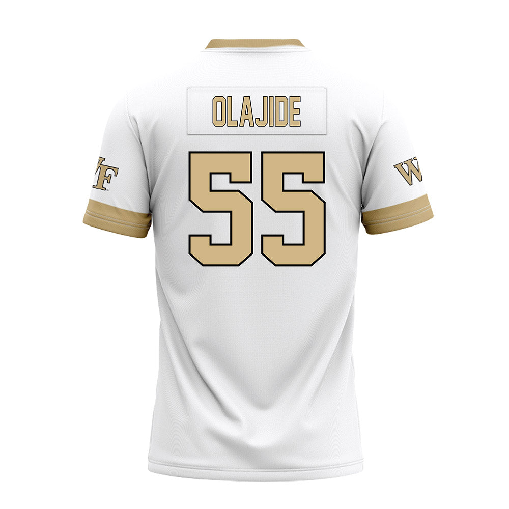 Wake Forest - NCAA Football : Tolu Olajide - White Premium Football Jersey-1