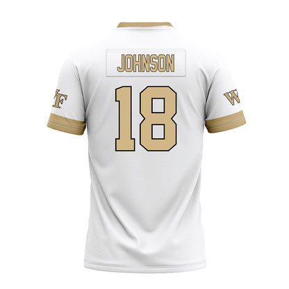 Wake Forest - NCAA Football : DJ Johnson - White Premium Football Jersey-1