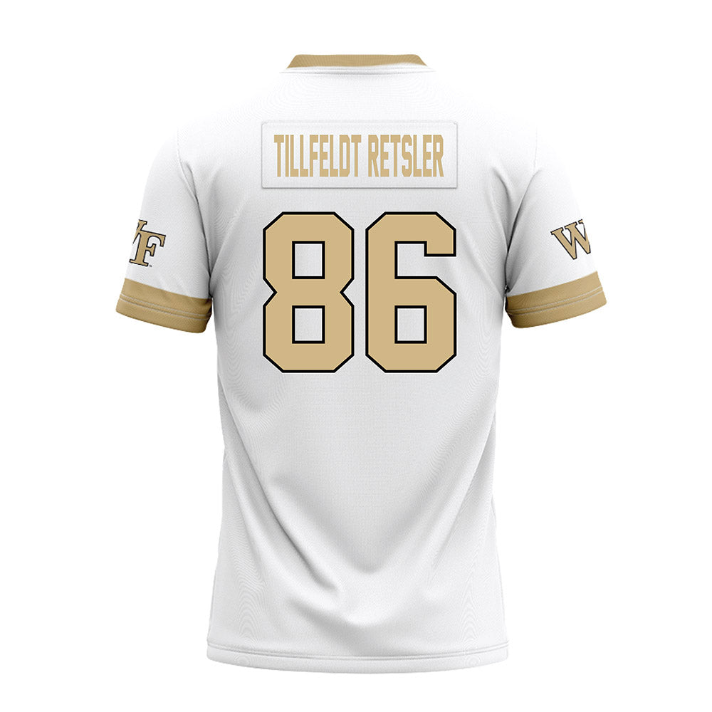 Wake Forest - NCAA Football : Maximilian Tillfeldt Retsler - White Premium Football Jersey-1
