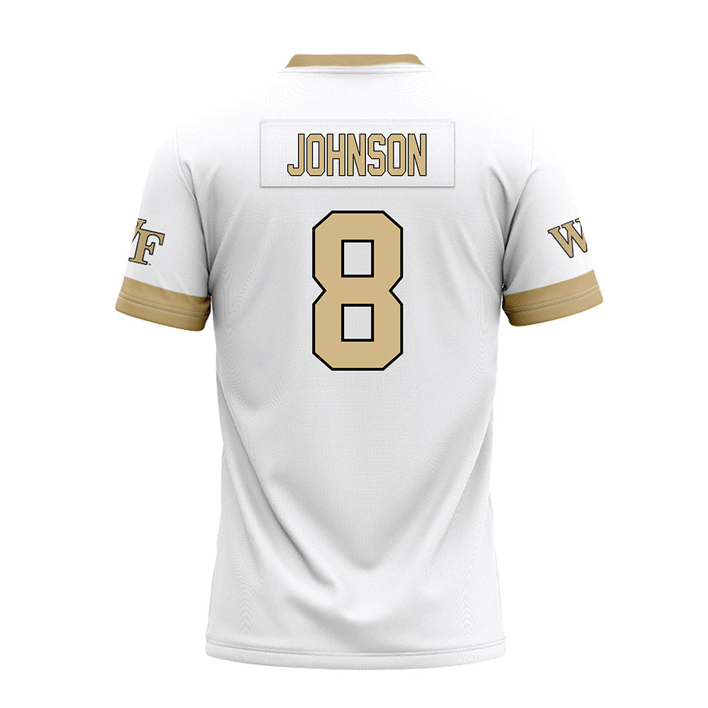 Wake Forest - NCAA Football : Braylon Johnson - White Premium Football Jersey-1