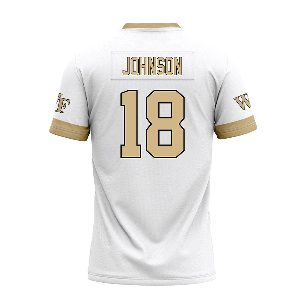 Wake Forest - NCAA Football : DJ Johnson - White Premium Football Jersey-1