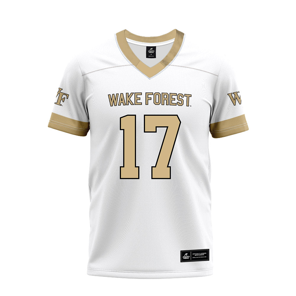 Wake Forest - NCAA Football : Grant Lawless - White Premium Football Jersey-0