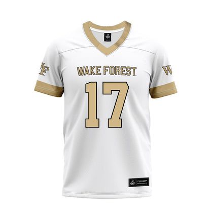 Wake Forest - NCAA Football : Zamari Stevenson - White Premium Football Jersey