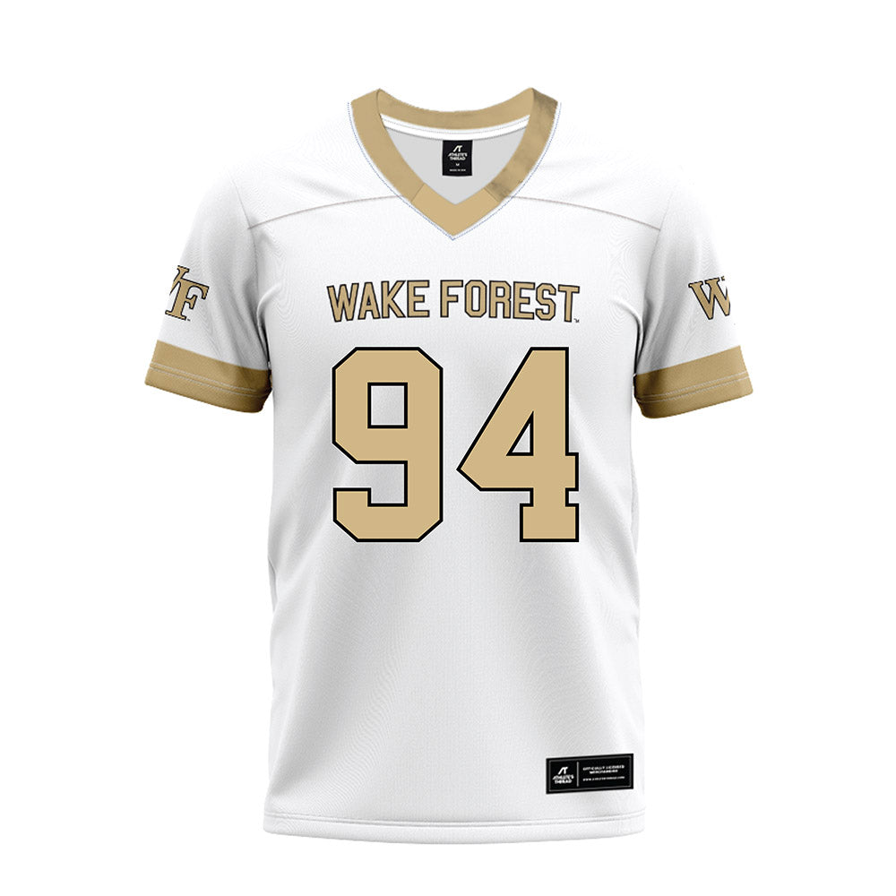 Wake Forest - NCAA Football : Zach Lohavichan - White Premium Football Jersey-0