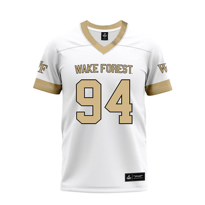 Wake Forest - NCAA Football : Zach Lohavichan - White Premium Football Jersey-0