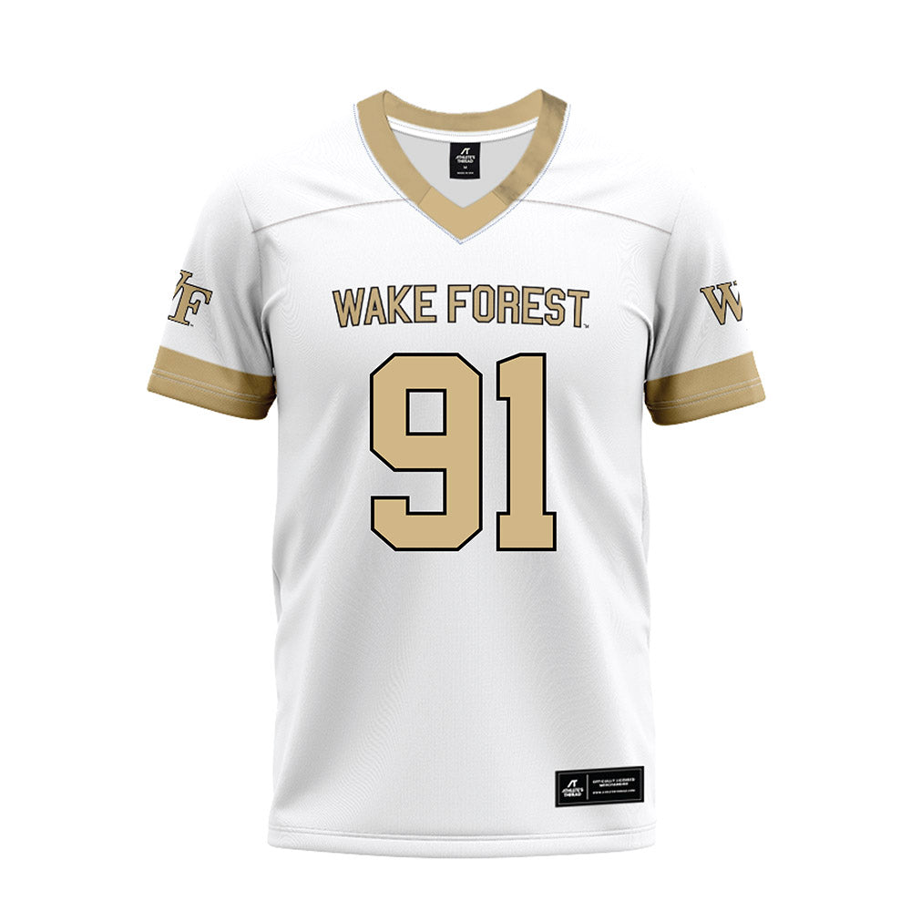 Wake Forest - NCAA Football : Lucas Smalls-Allen - White Premium Football Jersey-0
