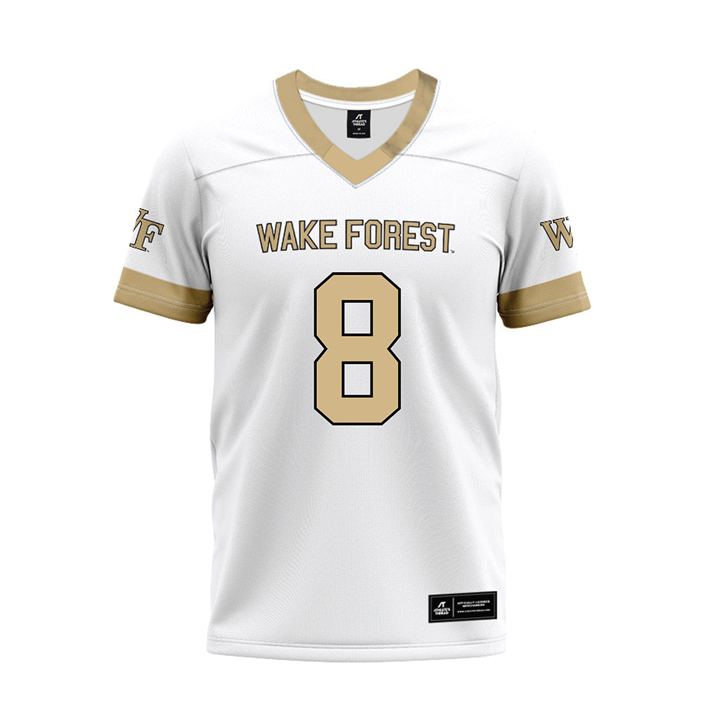 Wake Forest - NCAA Football : Braylon Johnson - White Premium Football Jersey-0