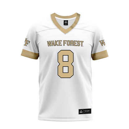 Wake Forest - NCAA Football : Braylon Johnson - White Premium Football Jersey-0