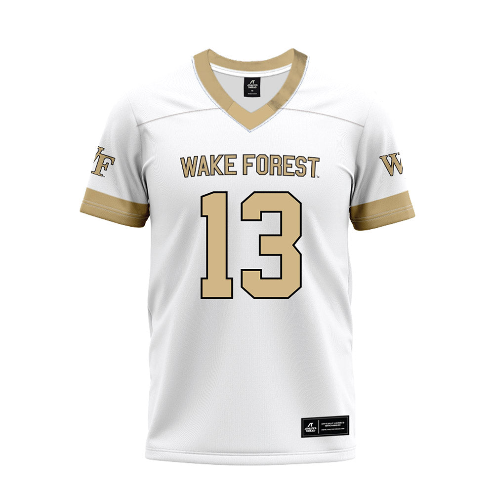 Wake Forest - NCAA Football : Billy Johnson - White Premium Football Jersey-0