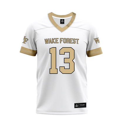 Wake Forest - NCAA Football : Billy Johnson - White Premium Football Jersey-0