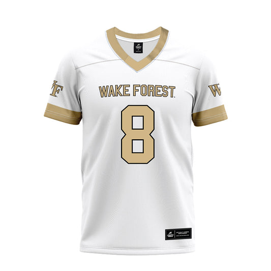 Wake Forest - NCAA Football : Braylon Johnson - White Premium Football Jersey-0