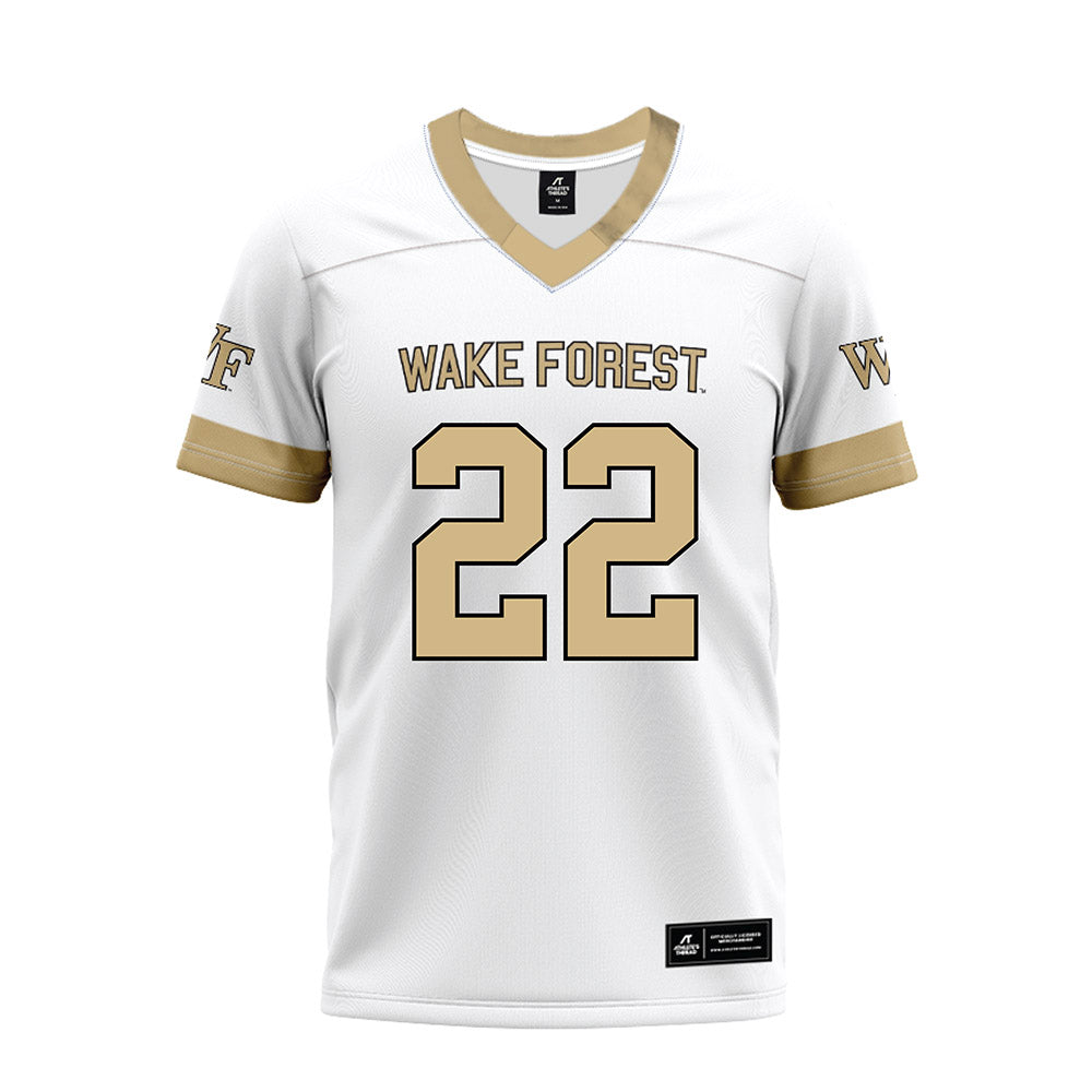 Wake Forest - NCAA Football : Deuce Lawrence - White Premium Football Jersey-0