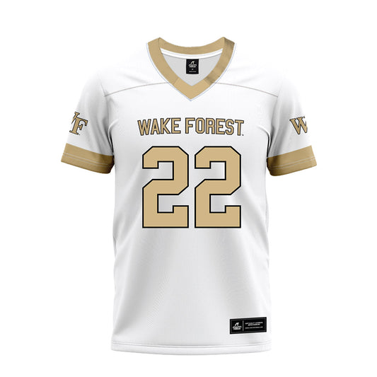 Wake Forest - NCAA Football : Deuce Lawrence - White Premium Football Jersey-0