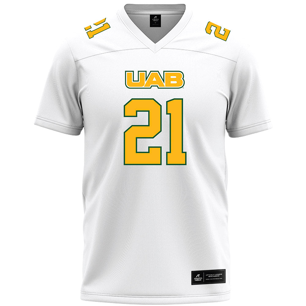 UAB - NCAA Football : Hudson Higgins - White Premium Football Jersey-0