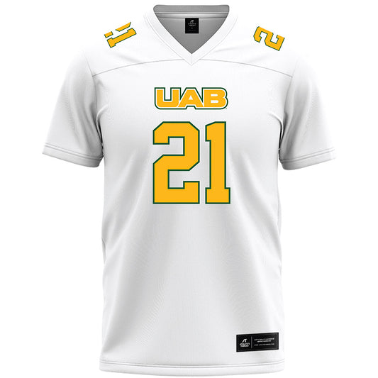 UAB - NCAA Football : Hudson Higgins - White Premium Football Jersey-0