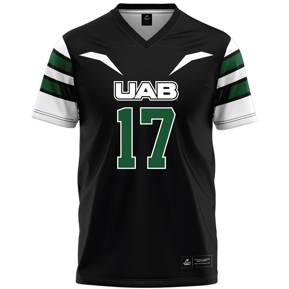 UAB - NCAA Football : Brogan McNab - Black Premium Football Jersey-0