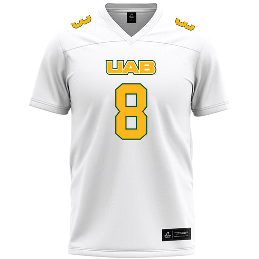 UAB - NCAA Football : Kaleb Brown - White Premium Football Jersey-0