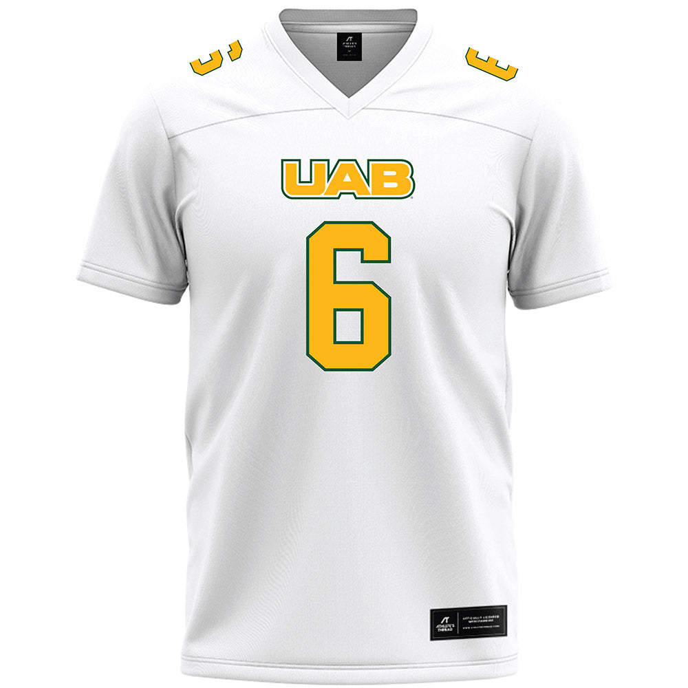 UAB - NCAA Football : AJ Johnson - White Premium Football Jersey-0