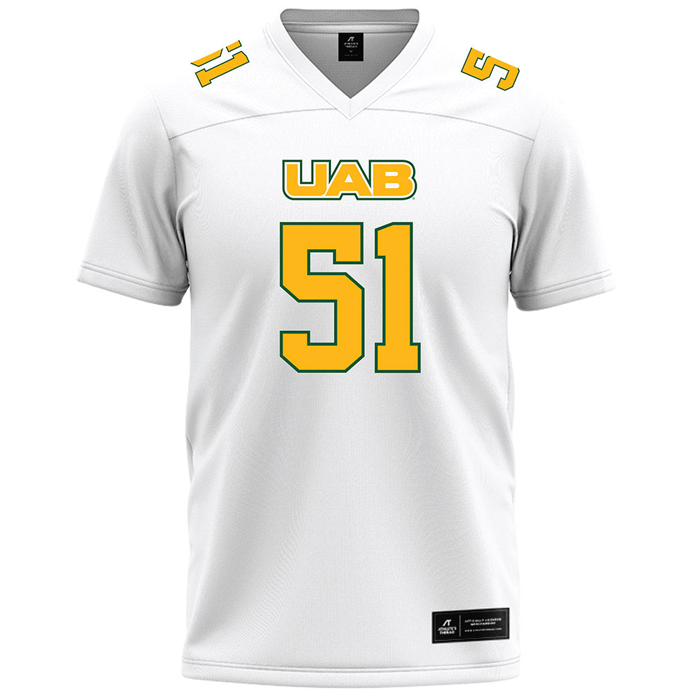 UAB - NCAA Football : Payton Kirkland - White Premium Football Jersey-0