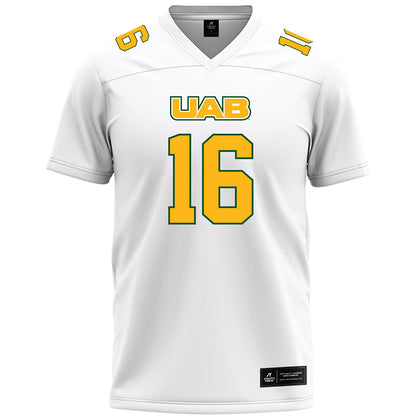 UAB - NCAA Football : Nate Rogers - White Premium Football Jersey-0