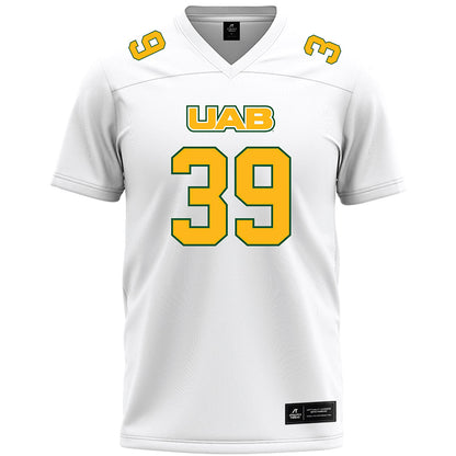 UAB - NCAA Football : Jonah Delange - White Premium Football Jersey-0