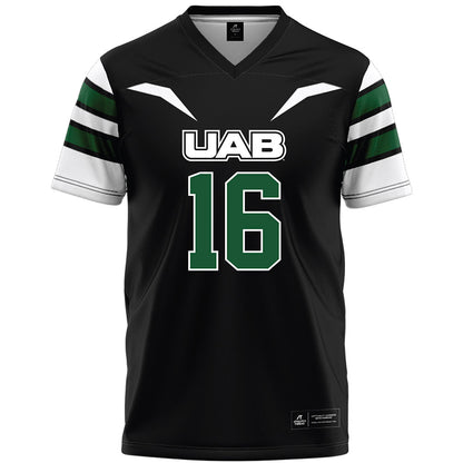 UAB - NCAA Football : Nate Rogers - Black Premium Football Jersey-0