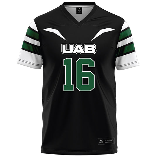 UAB - NCAA Football : Nate Rogers - Black Premium Football Jersey-0
