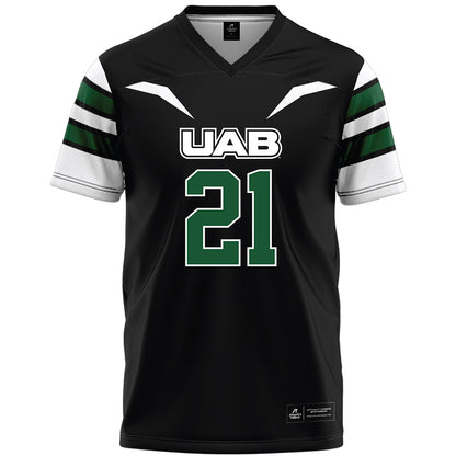 UAB - NCAA Football : Hudson Higgins - Black Premium Football Jersey-0