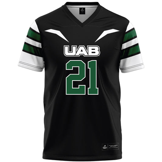 UAB - NCAA Football : Hudson Higgins - Black Premium Football Jersey-0