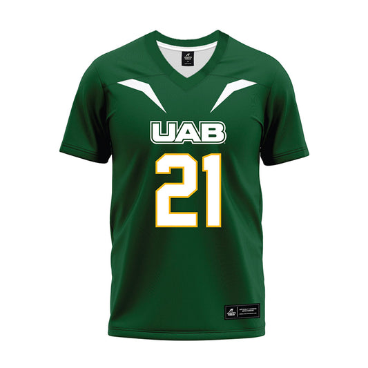 UAB - NCAA Football : Hudson Higgins - Green Premium Football Jersey-0
