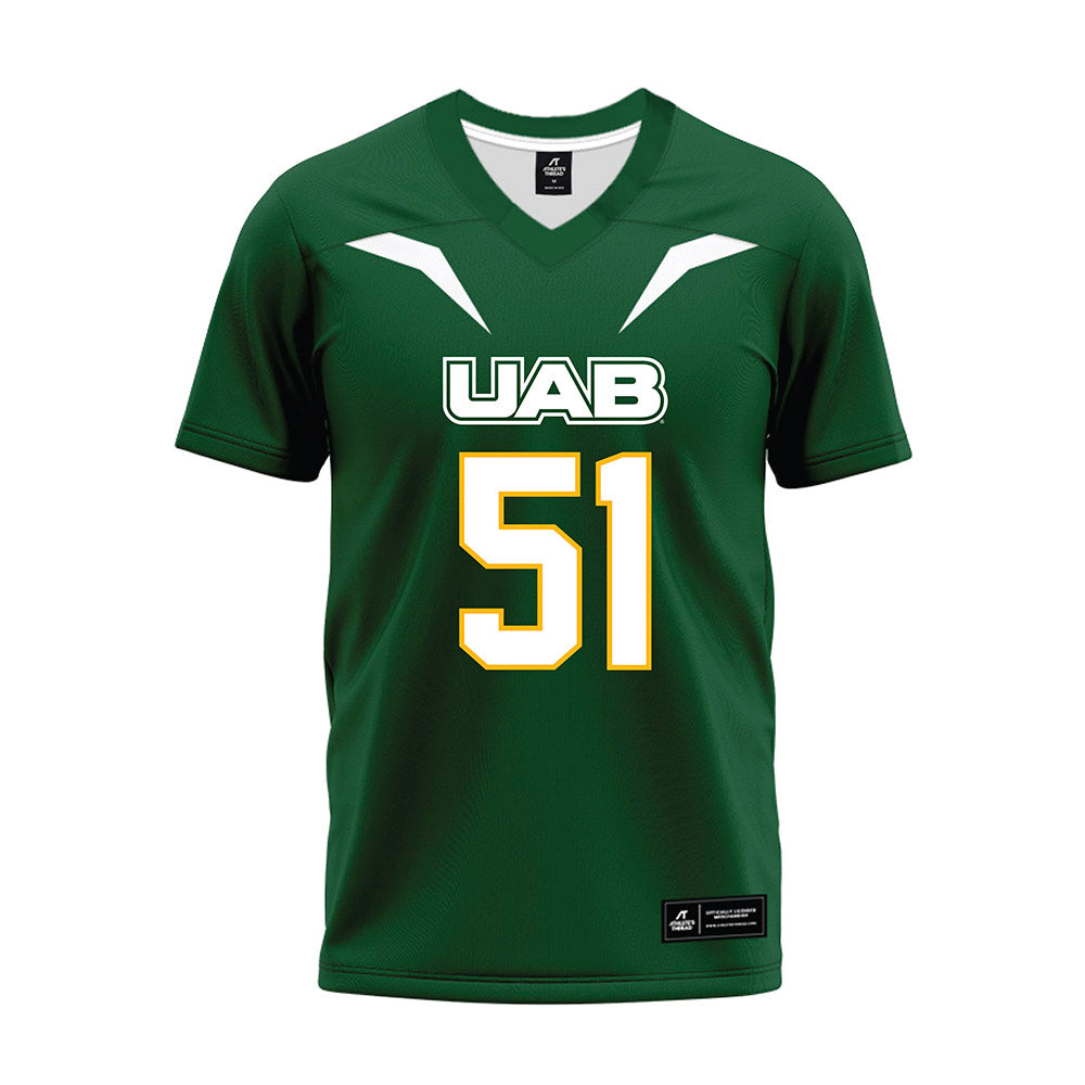 UAB - NCAA Football : Payton Kirkland - Green Premium Football Jersey-0