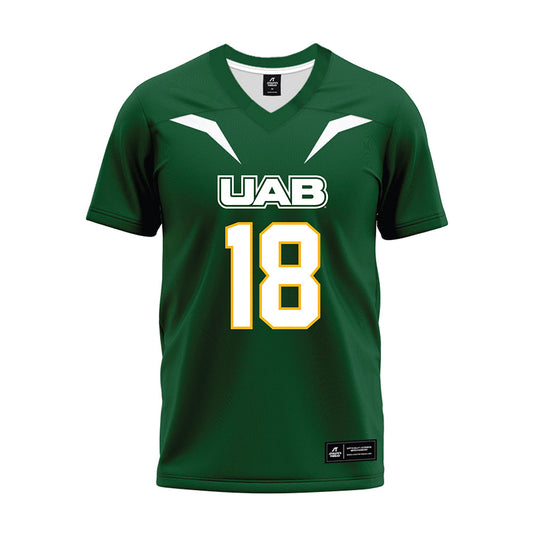 UAB - NCAA Football : Daniel Harris - Green Premium Football Jersey-0