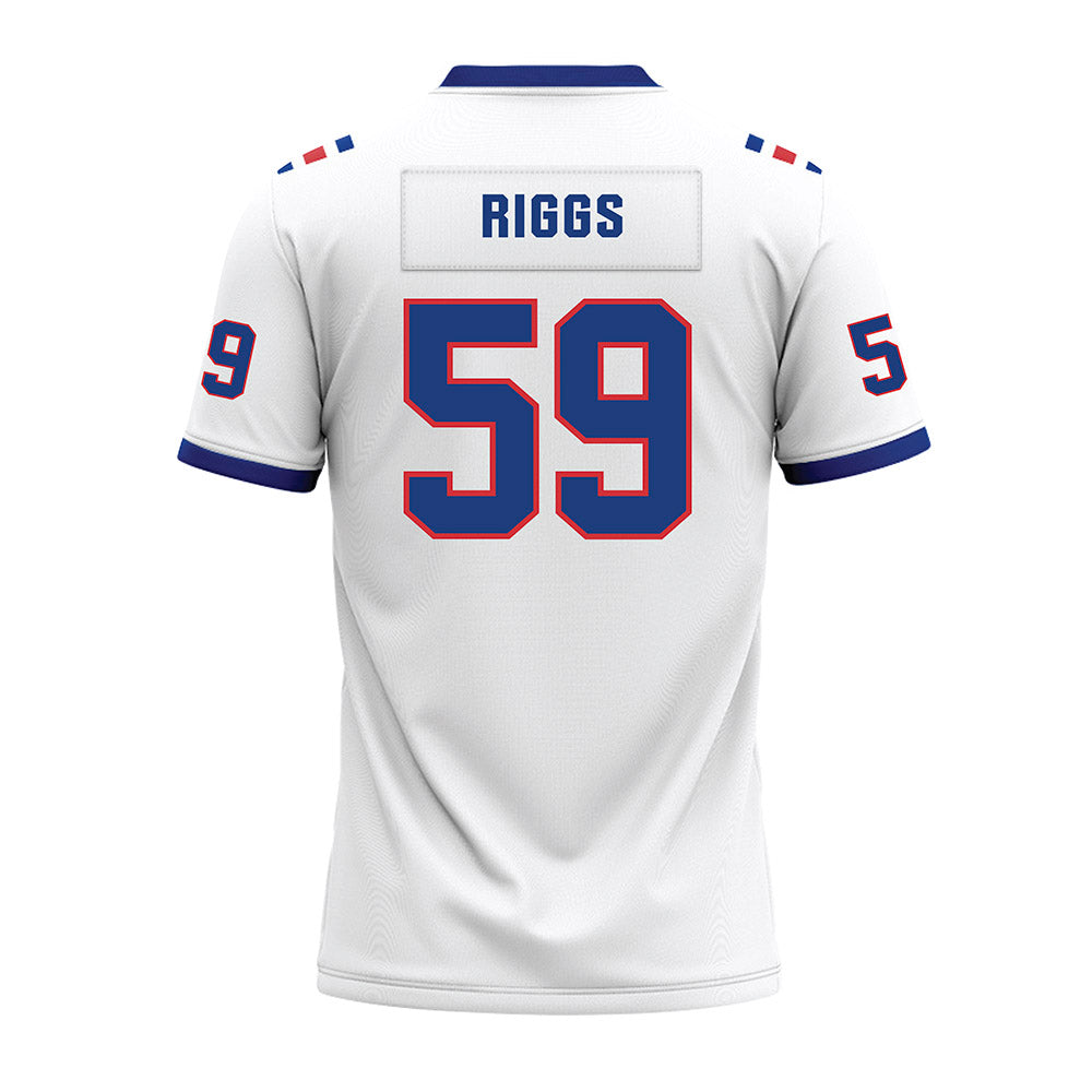 LA Tech - NCAA Football : Jake Riggs - White Premium Football Jersey-1
