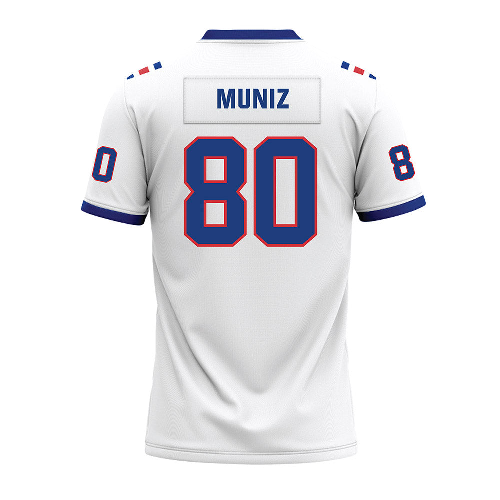 LA Tech - NCAA Football : Deven Muniz - White Premium Football Jersey-1