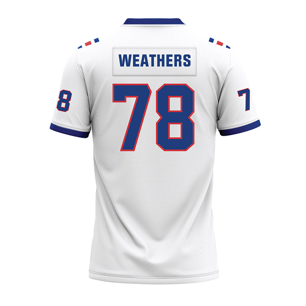 LA Tech - NCAA Football : Bryson Weathers - White Premium Football Jersey-1