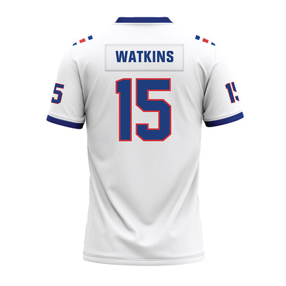 LA Tech - NCAA Football : Luke Watkins - White Premium Football Jersey-1