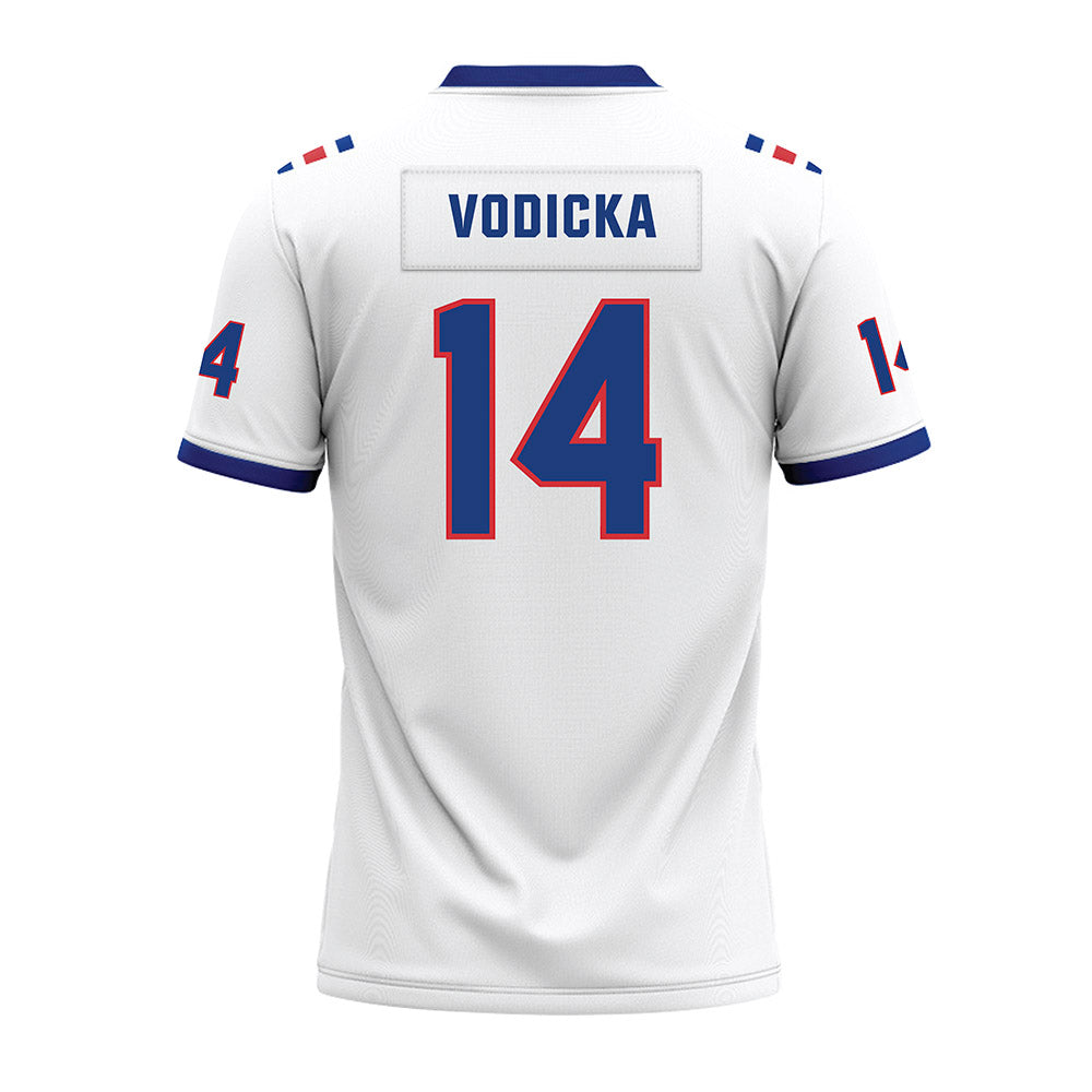 LA Tech - NCAA Football : Brady Vodicka - White Premium Football Jersey-1