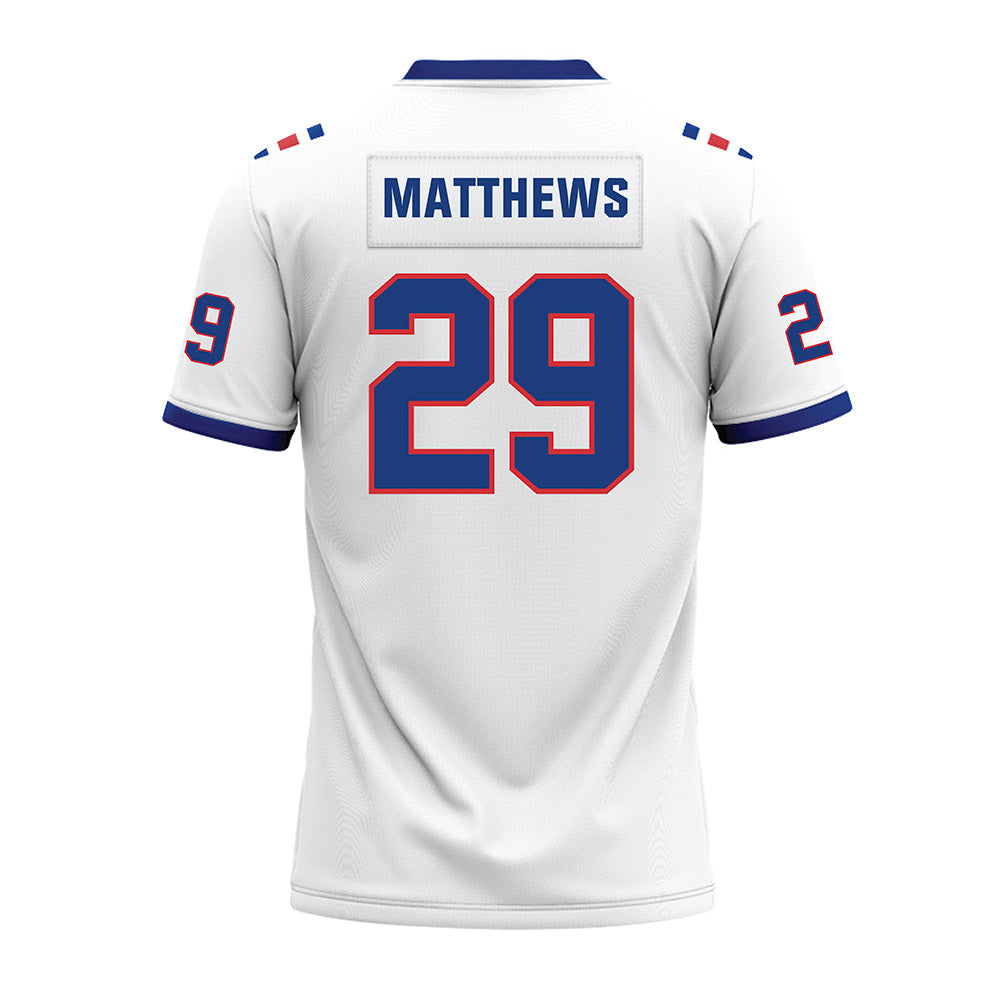 LA Tech - NCAA Football : Lexington Matthews - White Premium Football Jersey-1