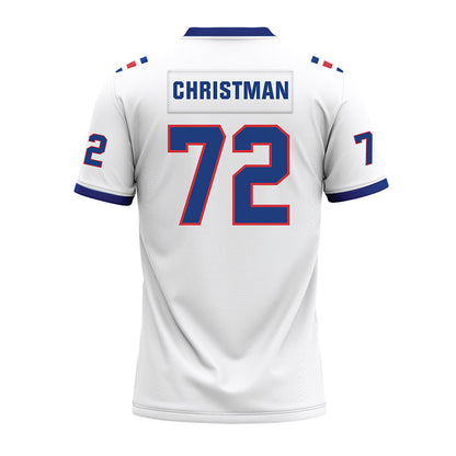 LA Tech - NCAA Football : Hayden Christman - White Premium Football Jersey-1