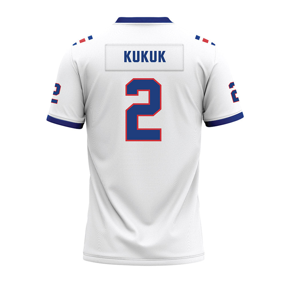 LA Tech - NCAA Football : Trey Kukuk - White Premium Football Jersey-1
