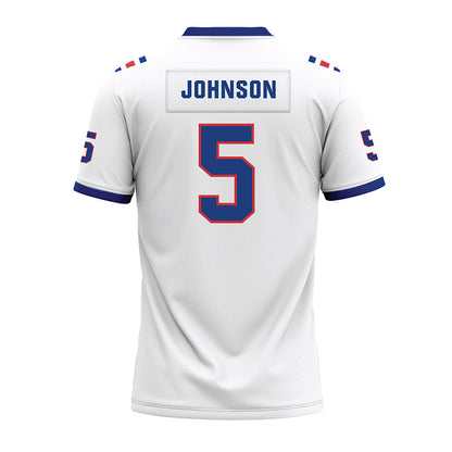 LA Tech - NCAA Football : Benji Johnson - White Premium Football Jersey-1