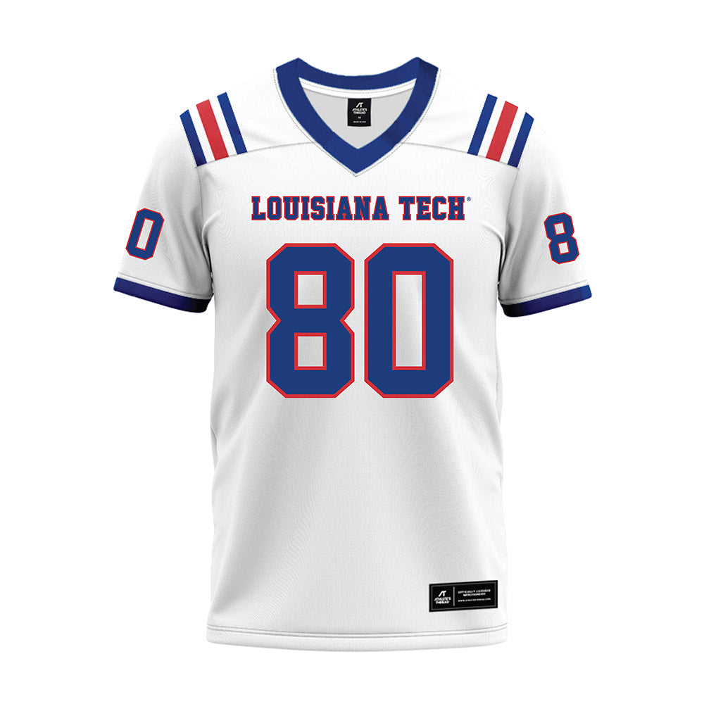 LA Tech - NCAA Football : Deven Muniz - White Premium Football Jersey-0